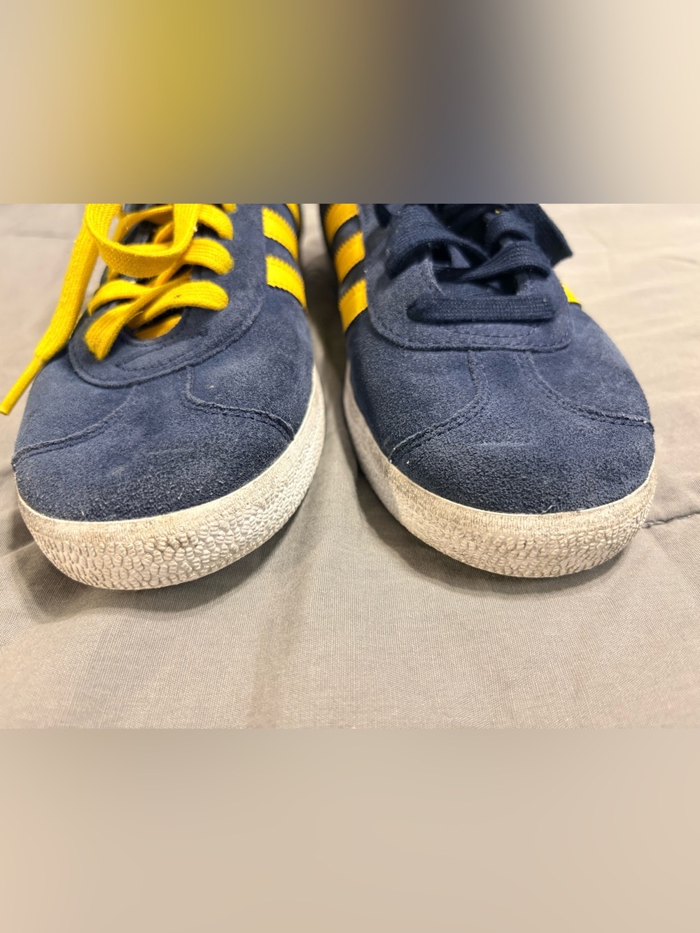 Adidas Originals Copa ARSENAL GAZELLE Casual Mens Sneakers Navy Yellow Sz 7.5 - Picture 6 of 10